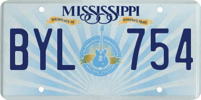 MS license plate BYL754
