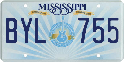 MS license plate BYL755