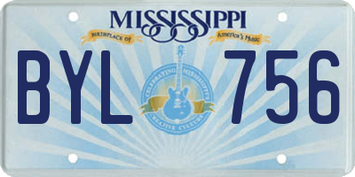 MS license plate BYL756