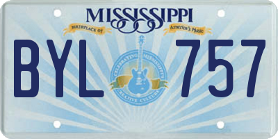 MS license plate BYL757