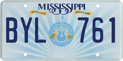 MS license plate BYL761