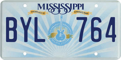 MS license plate BYL764