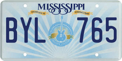 MS license plate BYL765