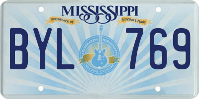 MS license plate BYL769