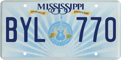 MS license plate BYL770