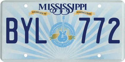 MS license plate BYL772