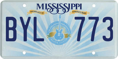 MS license plate BYL773