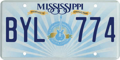 MS license plate BYL774