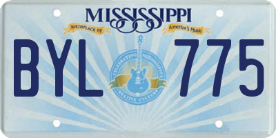 MS license plate BYL775