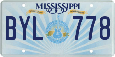 MS license plate BYL778
