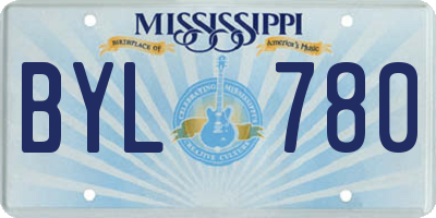 MS license plate BYL780