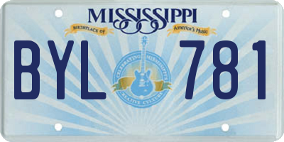 MS license plate BYL781