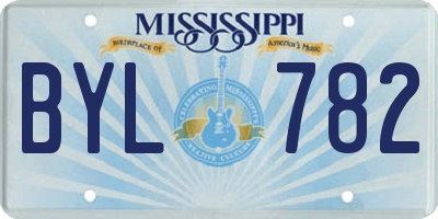 MS license plate BYL782