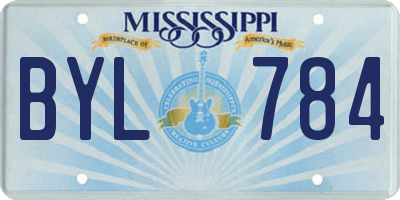 MS license plate BYL784