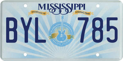 MS license plate BYL785