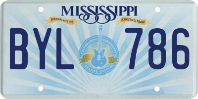 MS license plate BYL786