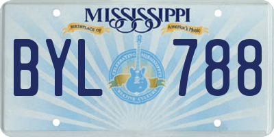 MS license plate BYL788