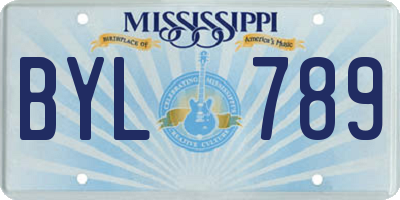 MS license plate BYL789