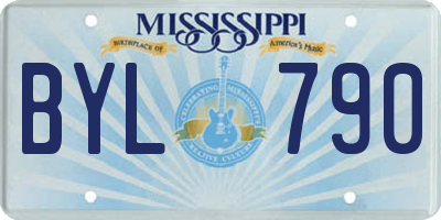 MS license plate BYL790