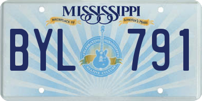 MS license plate BYL791