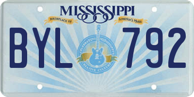 MS license plate BYL792