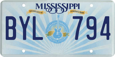 MS license plate BYL794