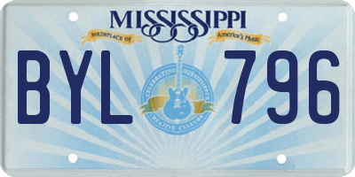 MS license plate BYL796