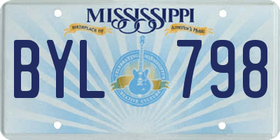 MS license plate BYL798