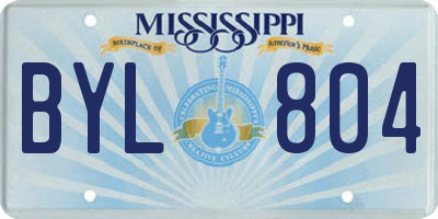 MS license plate BYL804