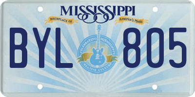 MS license plate BYL805