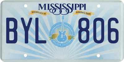 MS license plate BYL806