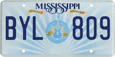 MS license plate BYL809