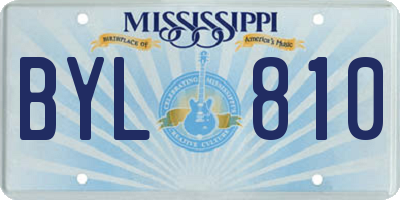 MS license plate BYL810