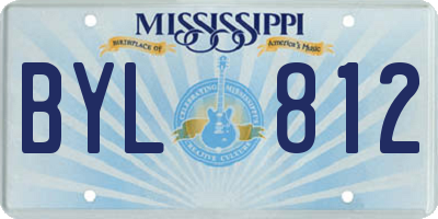 MS license plate BYL812