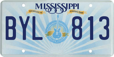 MS license plate BYL813