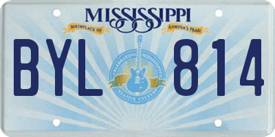 MS license plate BYL814