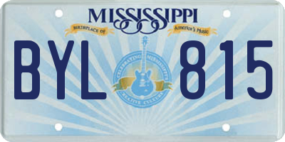 MS license plate BYL815