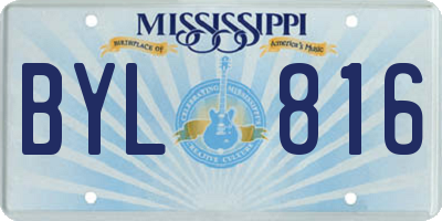 MS license plate BYL816