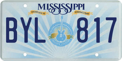 MS license plate BYL817