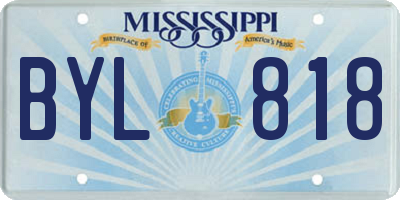MS license plate BYL818