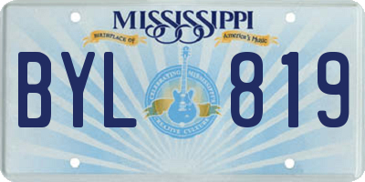 MS license plate BYL819