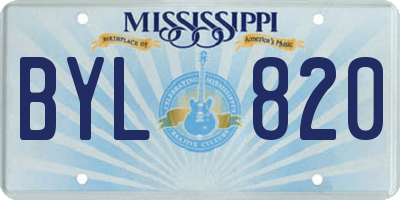 MS license plate BYL820