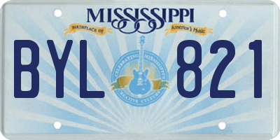 MS license plate BYL821