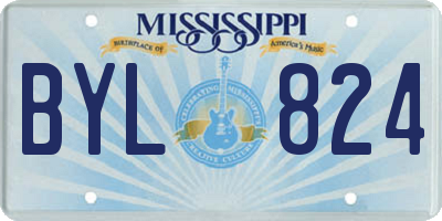 MS license plate BYL824