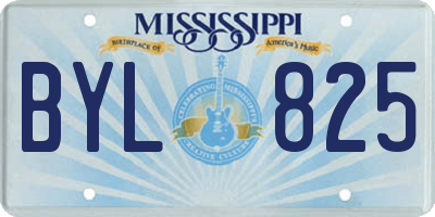 MS license plate BYL825