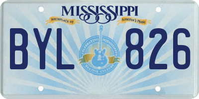 MS license plate BYL826