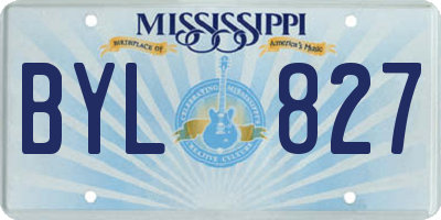 MS license plate BYL827