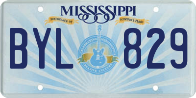 MS license plate BYL829