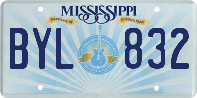 MS license plate BYL832