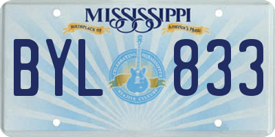 MS license plate BYL833